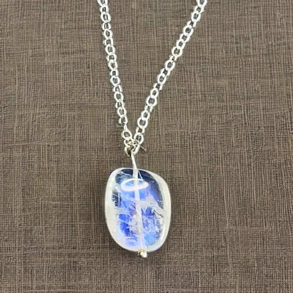 Hand Made Rainbow Moonstone Charm Necklace